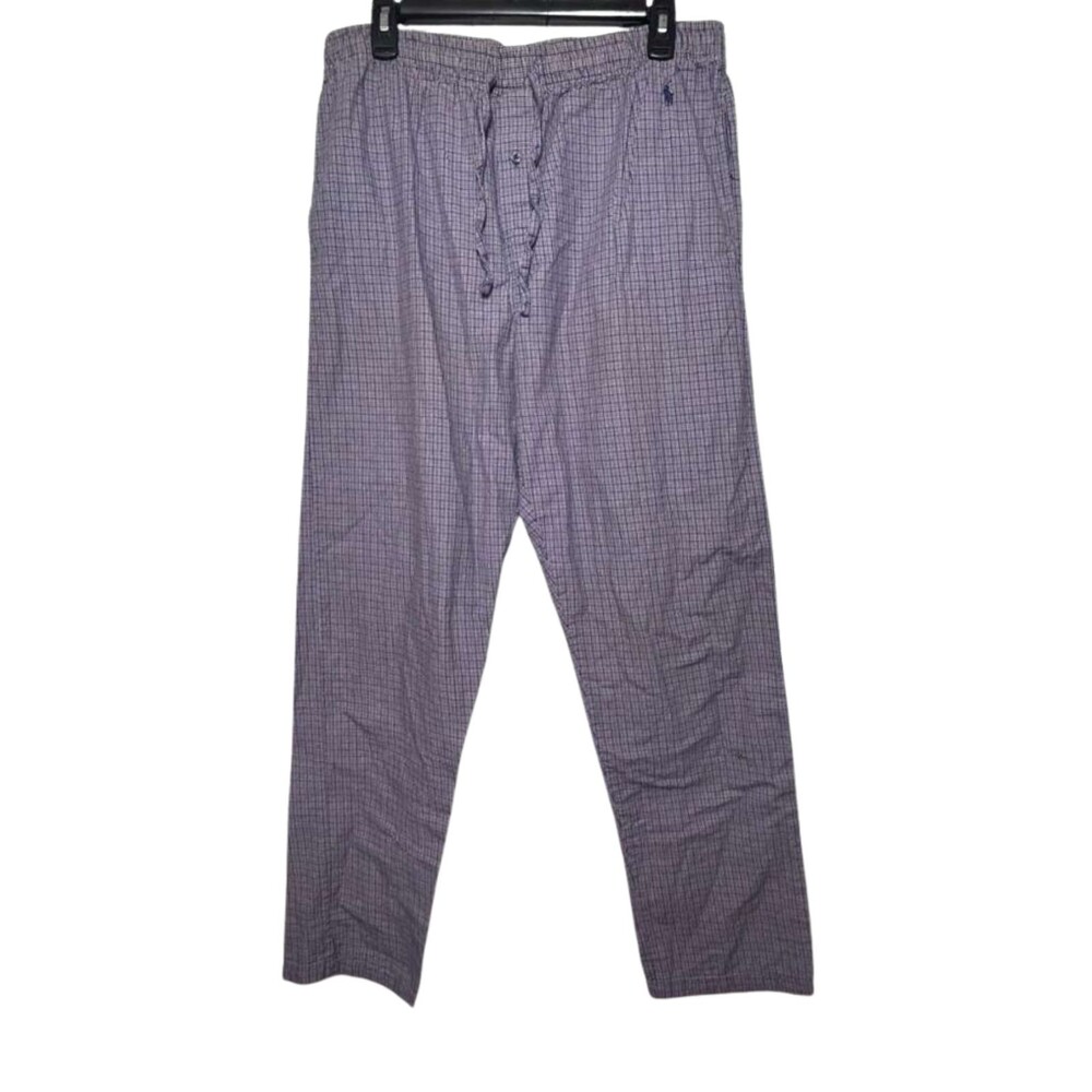 Polo Ralph Lauren Pajamas Men's Small Plaid Red Blue Sleepwear Long Pants